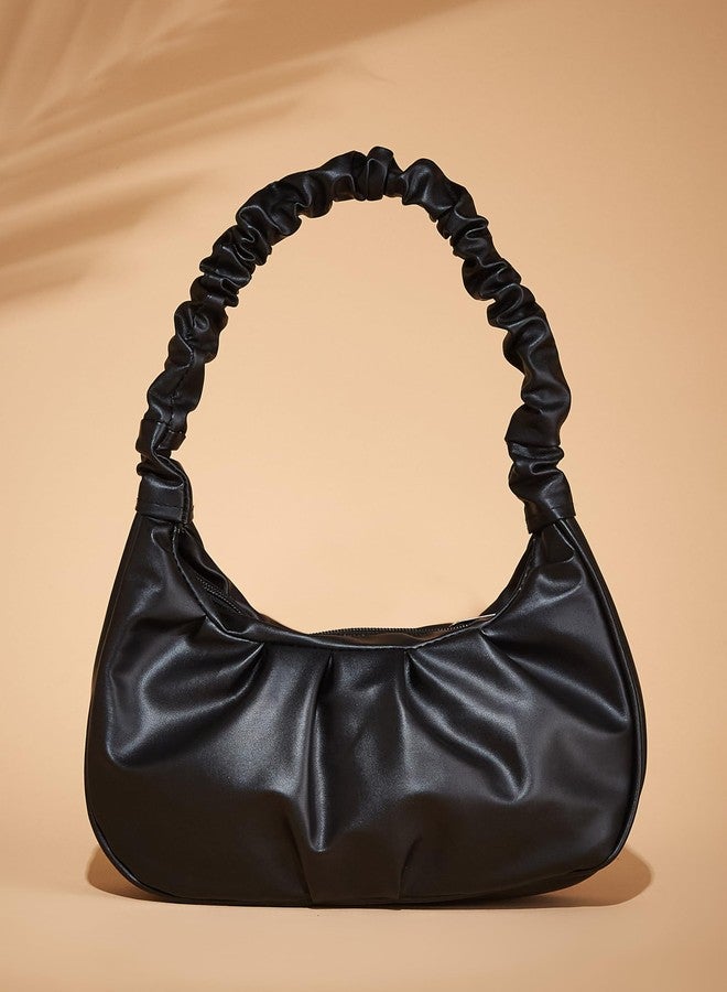 فارجو حقيبة كتف نسائية من الجلد الصناعي من فارجو (أسود) - Image 3